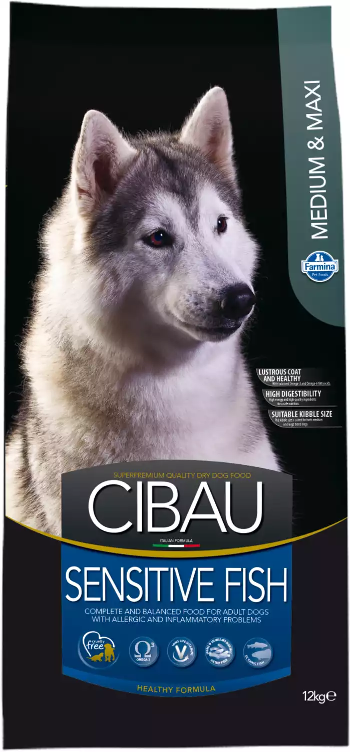 Hrana za pse CIBAU Sensitive Medium/Maxi, riba 12kg